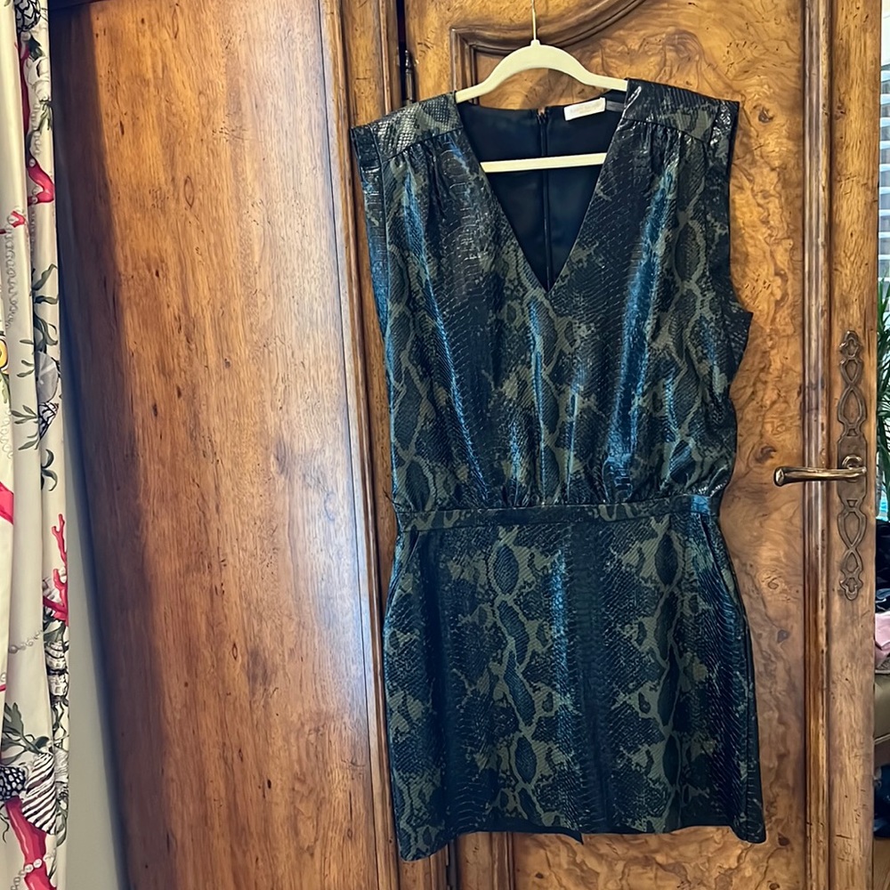 Ramey Brook, Alligator print, vegan, leather, Ramey Brook cocktail dress